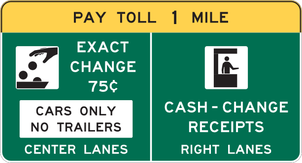 Toll sign