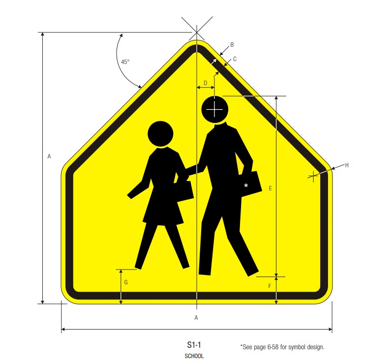 trapezoid shaped traffic sign