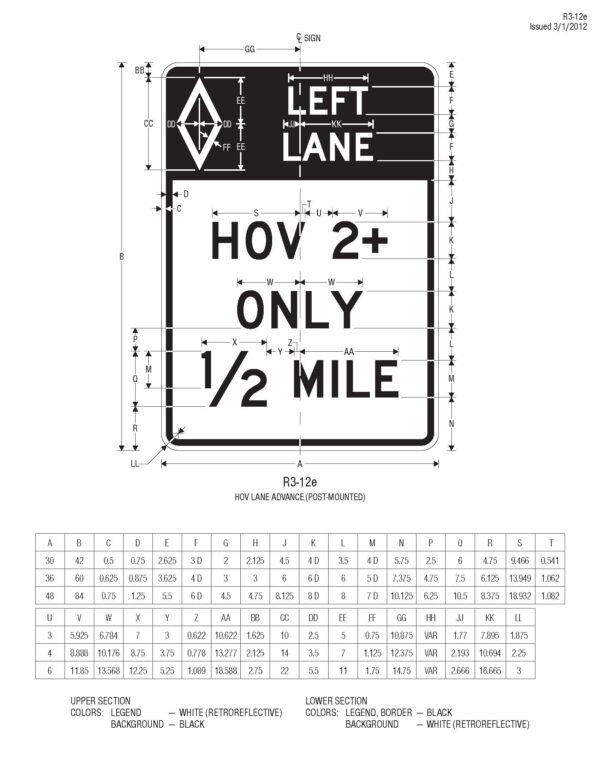 Preferential & Managed Lane Signs - Worksafe Traffic Control