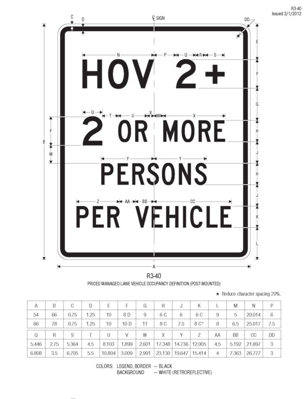Preferential & Managed Lane Signs - Worksafe Traffic Control