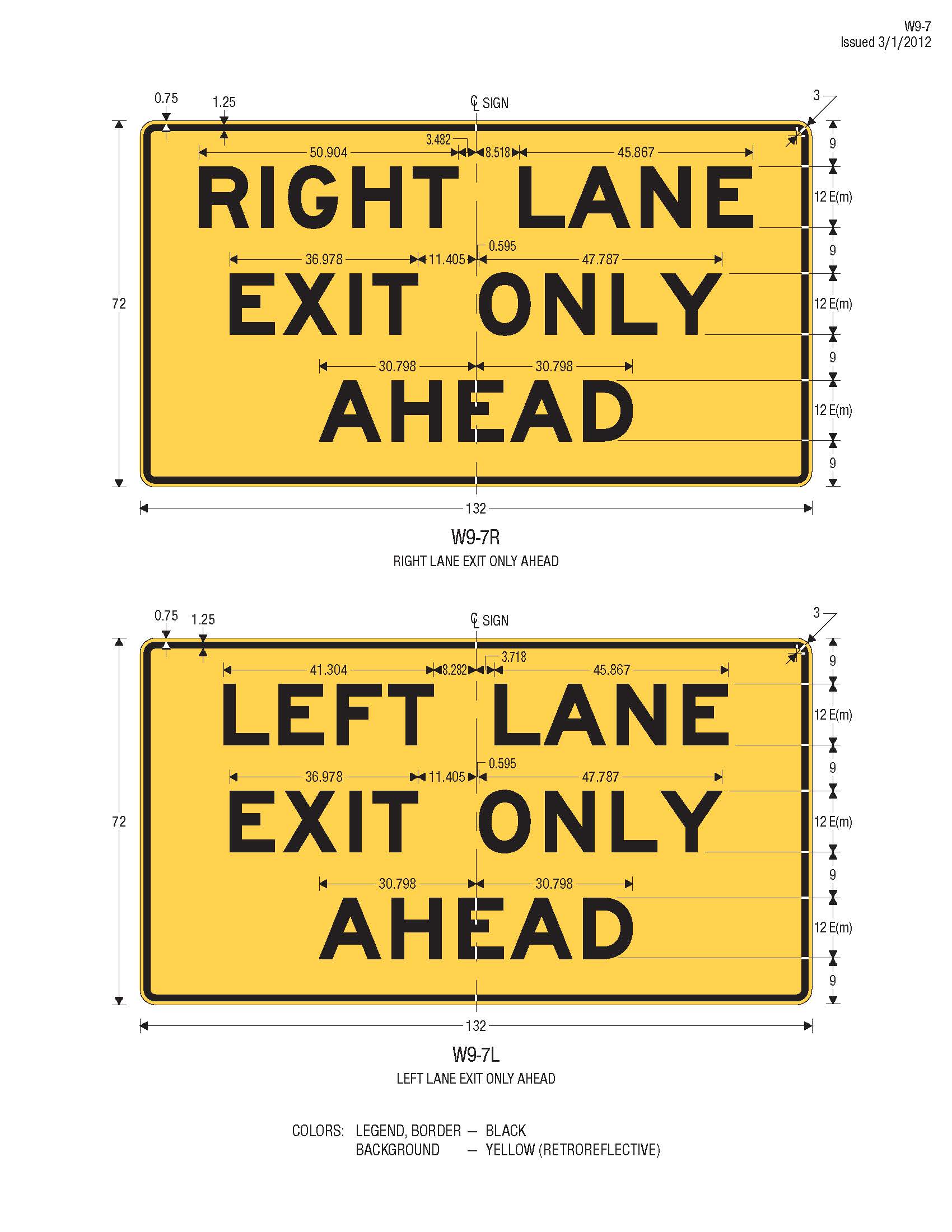 Yellow Highway Exit Sign