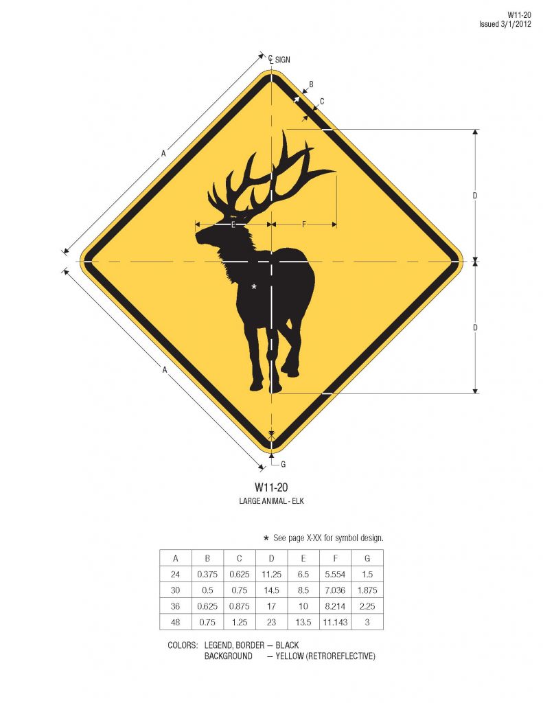 Deer Crossing Sign - Construction Grade Road Sign