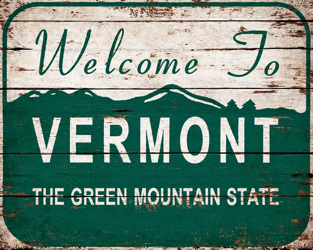 Vintage Vermont Green Mountain Welcome Sign