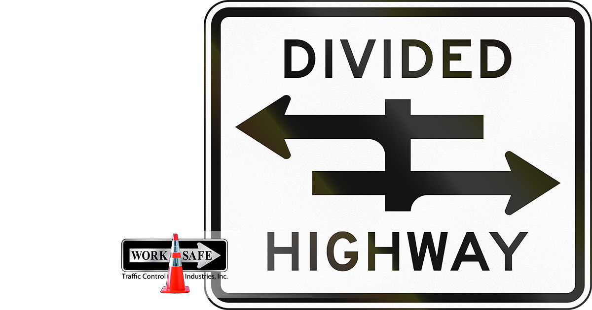 Divided Highway Sign Means