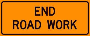 End Road Work Sign