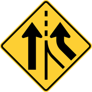 Roadsign Merge American