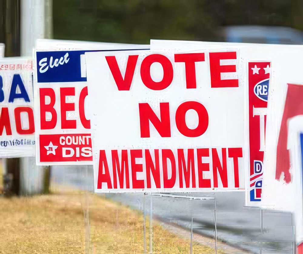 Vote No Sign