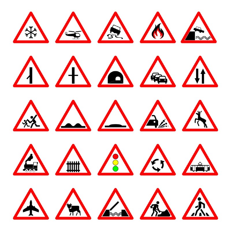 danger road sign