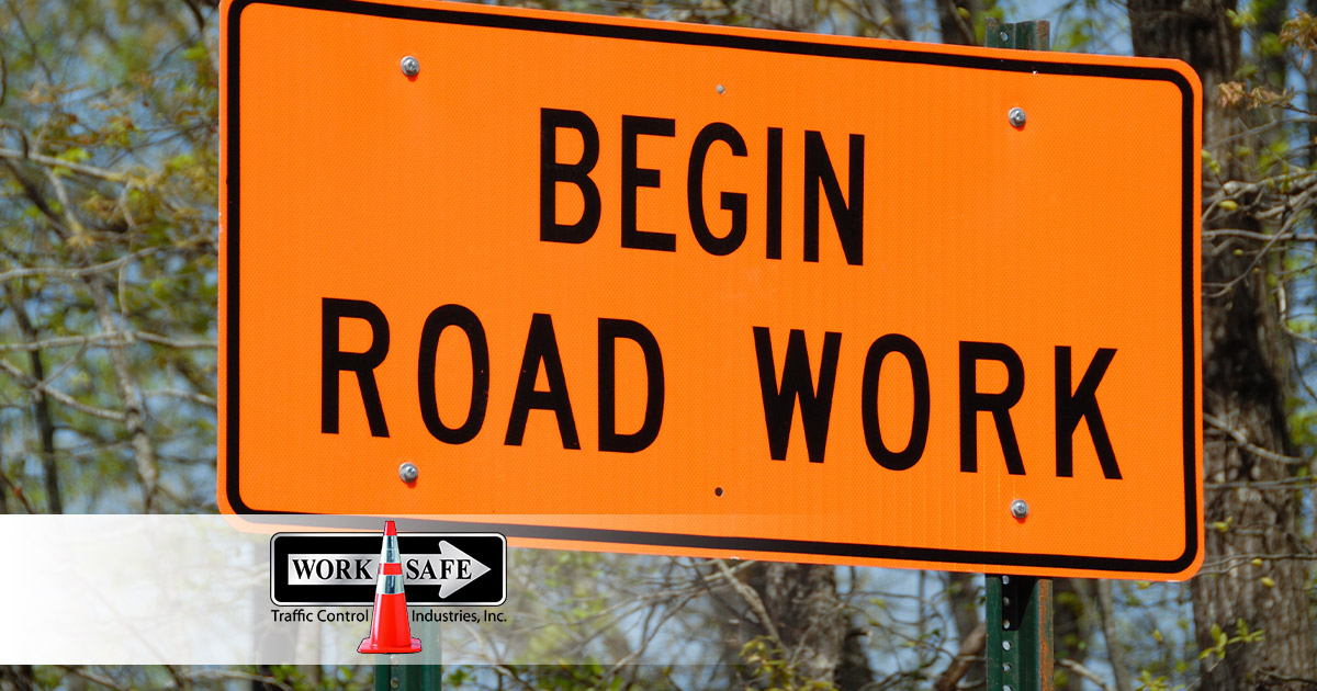 orange construction signs